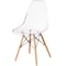 Fabulaxe Dining Chair with Wooden Dowel Eiffel Legs, DSW Transparent Plastic Shell Accent Chair, Clear QI004627.CL - alternate 1
